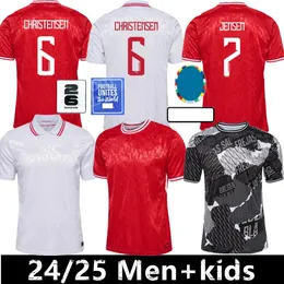 2024 Danii koszulka piłkarska 24 25 Euro Eriksen Home Red Away White Kjaer Hojbjerg Christensen Skov Olsen Braithwaite Dolberg Football koszule