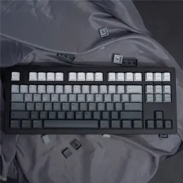 Tillbehör GRÅ Gradient KeyCaps Top/Side Engraved PBT Material Dye SubliMation 125 Keys Cherry Profile för mekaniska tangentbordskangentkällor