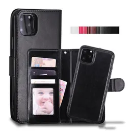 Cyberstore Phone Case Skórzowa obudowa portfela magnetyczna 2in1 Odłączana okładka dla iPhone'a 12 11 Pro XS Max 7 8 Samsung Note10 S10 Plus6509541