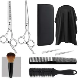 Professionelle Friseurschere Kit Edelstahl Friseur Schere Schwanz Kamm Haar Umhang Haar geschnittene Kammstyling -Symbollstahl Friseur Schere Schere Stahl