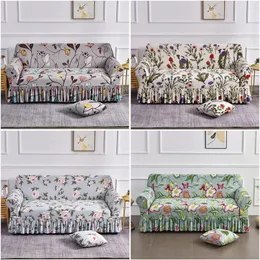 Chair Covers Stretch Fabric Sofa Cover For Living Room L Shaped Elastic Floral Skirt Couch Slipcovers Home Decor 1/2/3/4 Seater