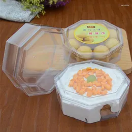 일회용 컵 빨대 10pcs 크리에이티브 옥타곤 투명 포장 상자 두꺼운 플라스틱 DIY 베이킹 쿠키 비스킷 케이크 티라미수 디저트