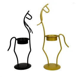 Candele eleganti supporto per luce in metallo di lusso Halloween Romantico Gold Vintage Party Candelabros Para Velas Decorazione per la casa