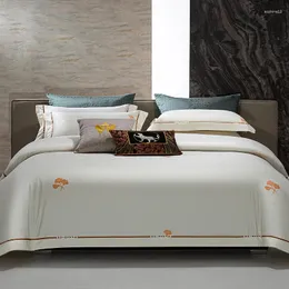 Постилочные наборы роскошной жаккардовый гинкго лист Bedlinen 106'''x90''US Size Pired Cover Установка с упругими наволочками 4/6 шт.