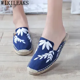 أحذية غير رسمية العلامة التجارية الصينية البغال نساء espadrilles شقق المرأة 2024 Ladies المتسكعون تنزلق على Zapatillas Mujer Buty