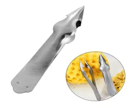 1st rostfritt stål kreativt ananas peeler lätt ananas knivskärare corer skivor clip frukt sallad verktyg kampanj6853056