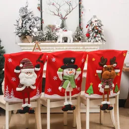 Chaves de cadeira de Natal Conjunto de Backrest Setent Ano do Papai Noel Dining Festa Família da Família Mesa Decoração