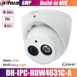 カメラDahua IPCHDW4631CA 6MP POEネットワークミニドームIPカメラビルドインマイクCCTV 50M IRナイトビジョンIPCHDW4433CA交換