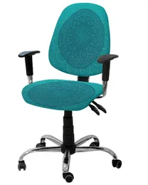 의자 커버 청록색 만다라 바보 탄성 안락 의자 컴퓨터 커버 스트레치 이동식 사무실 슬립 커버 분할 시트