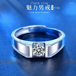 Clusterringe Moissanite S925 Sterling Silber Ring Männer Persönlichkeit kreative einfache Hochzeit exquisite Handschmuck