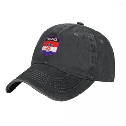 قبعات الكرة كرواتيا العلم شعار رعاة البقر قبعة البرية للرجال البيسبول قبعة نساء