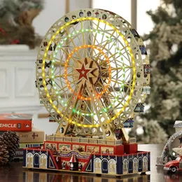 Mr Christmas Worlds Fair Grand Ferrris Wheel Musical Animated Indoor Decoration 15 Zoll Luxus Wohnkultur Artikel Gold 240328