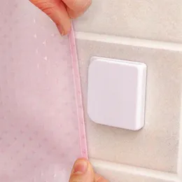 Duş Perdeleri 6 PCS Perde Sabitleme Klipsi Yapıştırıcı Kelepçeleri Beyaz Drapes Astar Klipsleri Rüzgar Geçirmez Durdurma Sıçrama geçirmez banyo