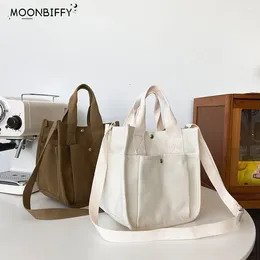 Sacchetti da sera borsetta di moda tela femmina tote casual spalla studente a colori solidi messenger fibbia magnetica designer di lusso