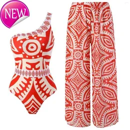 2024 Hochwertiger Designer -Badebekleidung Damen Ankunft Push Up One -Stück Badeanzug Rüsche Strand Kleidung Frauen Wickelrock Cover sexy Sarong Plage