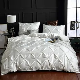 Set di biancheria da letto lavata in seta Copertina del piumone di lusso Coverdy matricola fogli di dimensioni queen size Linenne a colori solidi XY37# 240325
