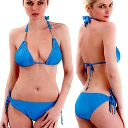 해변 휴가 비키니 수영복 여성의 새로운 단색 섹시한 속옷 대형 상자 수집 3 포인트 스타일