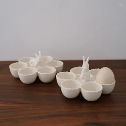 Miski stół tacki jajowej krem ​​w stylu europejskim kolor sześć ceramiki siatki ekologiczne budynek stołowy Kuchnia praktyczna prosta