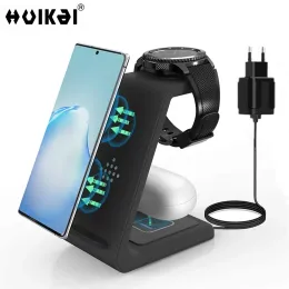 Chargers 3 in 1 Wireless Charger 10 W Fast Charging QiCertified Compatible Samsung S21 S20 10 Note10 8 Galaxy Watches Active 2 Buds Pro