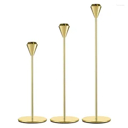 Candle Holders JFBL 1 Set Of 3 Holder Tall Diamond Design Candlestick Metal Stand For Table Decor Home Wedding