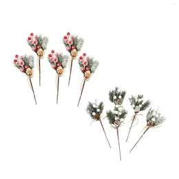 Декоративные цветы мини -искусственные рождественские ягоды ветви с веревкой с цветочными выборами для свадебного дерева праздничный стол.