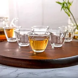 Wine Glasses Heat Resistant And Thickened Pu 'er Tea Cup Household Glass Transparent Gongfu Small Bowl Magnolia