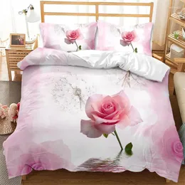 Постилочные наборы розовые цветочные одеяло с покрытием микроволокно
