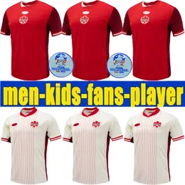 24 25 25 Kanada Soccer Jerseys 2024 2025 Copa America Home Away Football Shirt Buchanan Davies J David Maillot de Foot Home Red Away White Kone