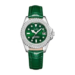 Lushka Small Green Light Luxury Set With Diamond Water Ghost Fashion Trendy Crowd Quartz Women's Watch