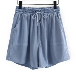 PLUS TAMANHO MULHERES SHORTS 2023 SMUMENTE MATHA DE MADAS LEGAS PALHAS DE LILOCELL LOW LYOCELL Roupes de curva de tamanho grande T74902 240329