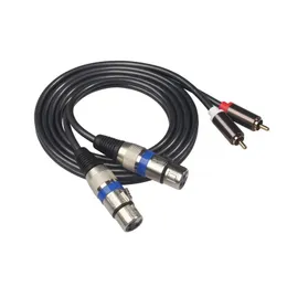 2024 Novo cabo de áudio 2 xlr a 2 Adaptador RCA Alto -falante XLR RCA HiFi Microfone Fico Cable para equipamento de gravação de estúdio para estúdio