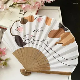Декоративные фигурки в японском стиле маленький вентилятор складной бамбуковый подвесной кулон котенок котенок камелия