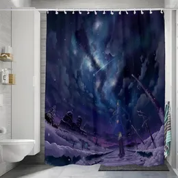 Shower Curtains Halloween Curtain Set Waterproof Quick Dry Printed Fabric Decoration Spooky Bathroom