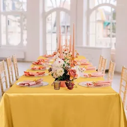 Tabela de toalha de mesa Retângulo Casamento Toleta de mesa de cetim brilhante lisa dourada branca capa de cor sólida para banquete 57x102in Custom