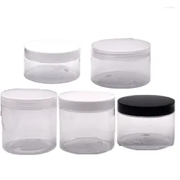 Storage Bottles 14pcs Cosmetic Jars 89Dia.Clear Wide Mouth Cream Containter Empty Plastic Pots With Lids 150ml 200ml 250ml 300ml 500ml