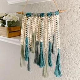 Tapestries 2024 Colourful Macrame Wall Hanging Tapestry Boho Hand-Woven Bohemian Room Living Decor Home For Background Decoration