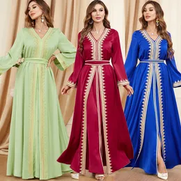 3347新しいイスラム教徒の女性スーツ中東アラビア秋/冬のツーピースイブニングドレス