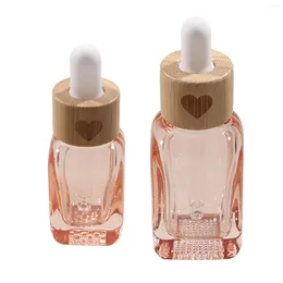 Storage Bottles Glass Dropper Bottle Transparent Pink Eye For Liquids Perfume