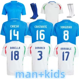 S-4XL 23 24 Italys Futbol Formaları Euro Nation Donnarumma Buffon Chiellini Verratti Totti 2024 Italys Euro Cup Hayranları Oyuncu Versiyon Erkek Çocuk Kids Kitleri Gömlekler Gömlekler