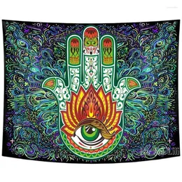 Gobeliny Ręka Powodzenia Symbol ochrony uroku Anti Evil Eye Mandala autorstwa Ho Me Lili Tobestry