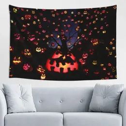 Tapestries Happy Halloween Pumpkins Skin-Friendly Setting With The Versatility Non-Fading Live Broadcast Wall Cloth Dirty Resistant