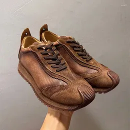 Lässige Schuhe Rind Wildleder hohl Retro Gump atmungsaktivem japanischen Sportmänner weicher Sohle A1