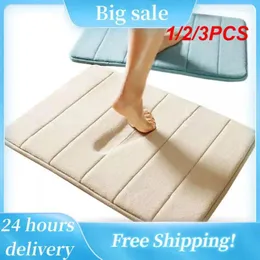 Banyo Paspasları 1/2/3pcs Kabarık Banyo Mat Anti-Slip Halılar Paspas Tuvalet Emici Zemin Halı Yanında Küvet Yıkama Havzası