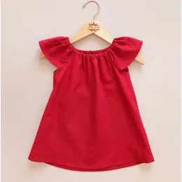 Summer Toddler Baby Girls Dress Cotton Simple Girls Home Dress Solid Children Dresses Casual Kids Loose Dresses Clothing 240329