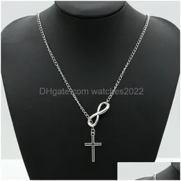 Pendant Necklaces Infinity Cross For Women Ladies Fashion Wedding Party Event Jewelry 925 Sier Plated Chain Eight Elegant Charms Drop Dhx8V