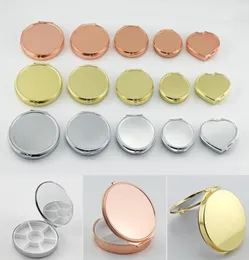 Medizin Organizer tragbarer kleiner Pillenbox Make -up Aufbewahrungsbehälter Klapppille Hülle Metall Schnell F36807090536