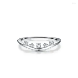 Klusterringar ljus lyx S925 full kropp ren silver minimalistisk ins geometrisk design kvinnors mikro inlagd staplad ring