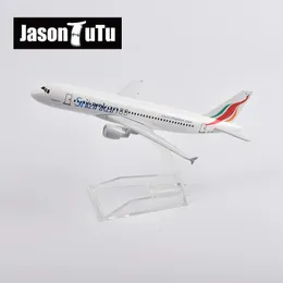 Jason TUTU 16CM Sri Lanka Airbus A320 Modello Aereo Modello Aereo Aereo Metal 1/400 Piani in scala Drop 240328