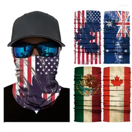 Scarves High Quality Digital US UK Canada Printed Magic Seamless Headscarf Mask Riding Sports Sunscreen Infinity Scarf