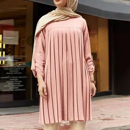 Этническая одежда женская мусульманская мусульманская длинное рукав Abaya повседневное платье Dubai наряды дизайнер